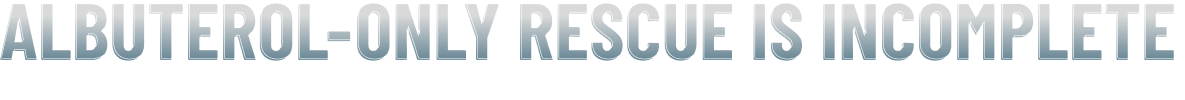 Banner text representing albuterol-only rescue is incomplete