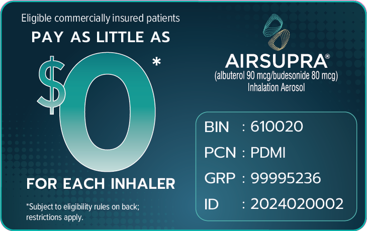 AIRSUPRA Asthma Rescue Inhaler Savings Card
